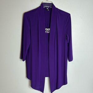 TIANA B. BLOUSE (PURPLE BLING NECKLINE)
